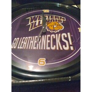 Western Illinois Leathernecks Clock NCAA Wall Decor Man‎ Cave 12 Inch